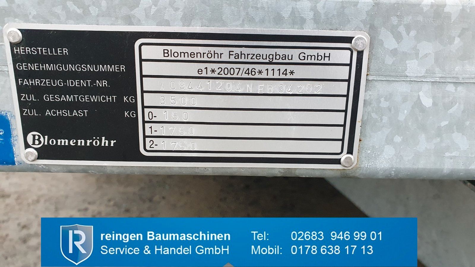 Minitieflader Blomenröhr Tandem, neu, 3.500 kg Gesamtgewicht