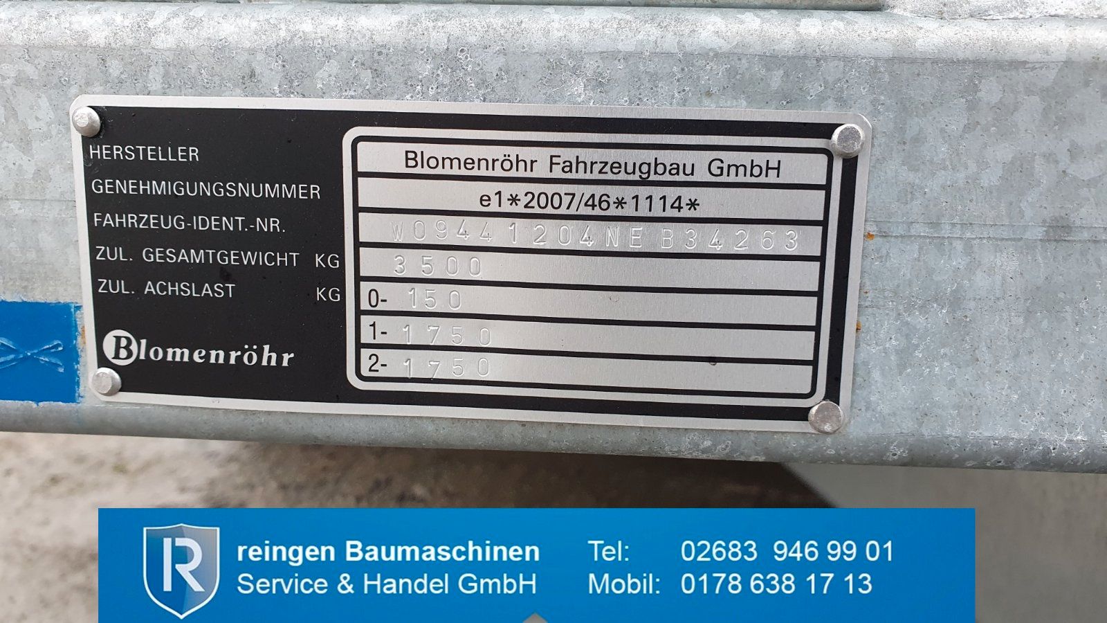 Minitieflader Blomenröhr Tandem, neu, 3.500 kg Gesamtgewicht