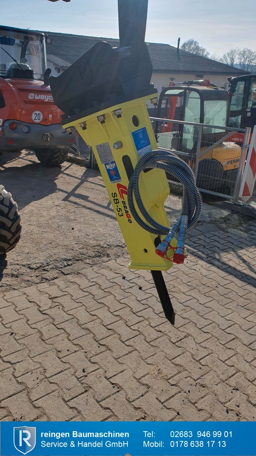Hydraulikhammer DRAGO SB-53, 152 kg, mit Schalldämmkasten