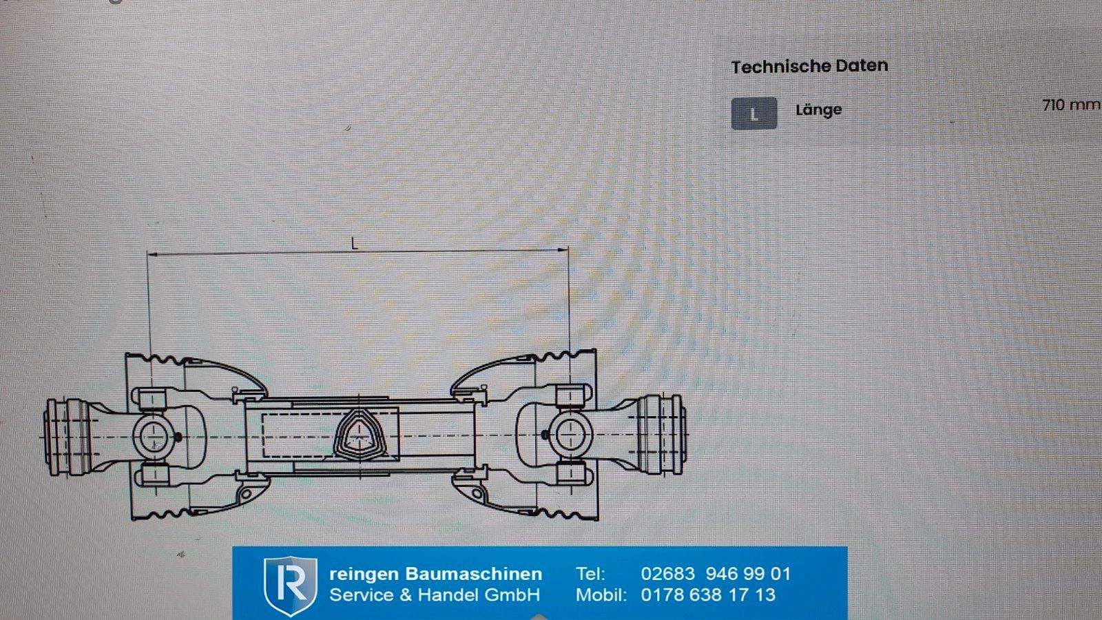 Gelenkwelle T60 Comer, 710 mm, mit Schnellverschlussgabel