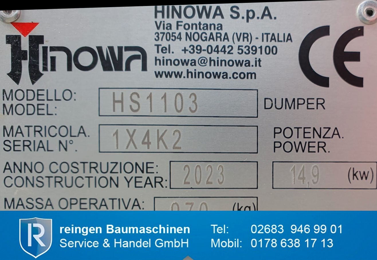 Minidumper Hinowa HS1103, neu, Drehmulde, Zuladung 1.000 kg
