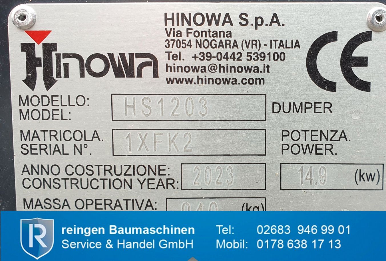 Minidumper Hinowa HS1203, neu, Selbstlademulde, 1.200 kg