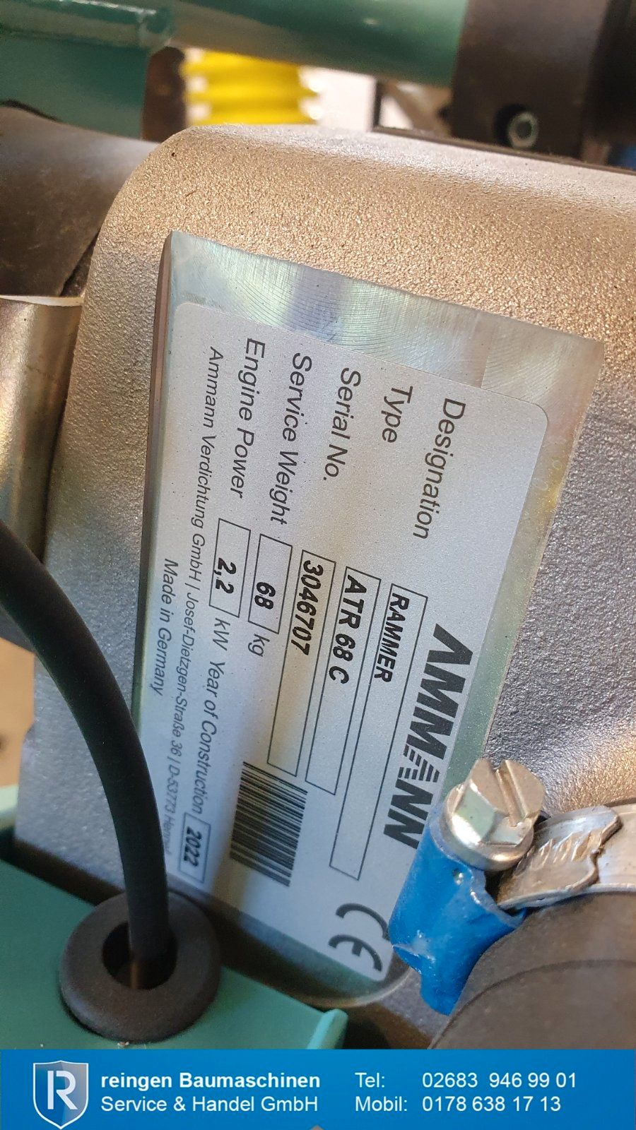 Vibrationsstampfer Ammann ATR68 C, 2022, neu, 68 kg, 2,2 kW