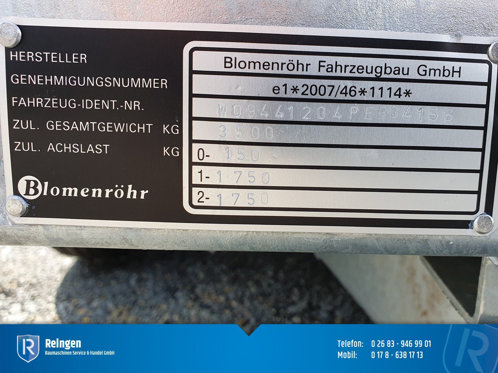 Tandem-Minitieflader Blomenröhr, neu, 2.700 kg Nutzlast