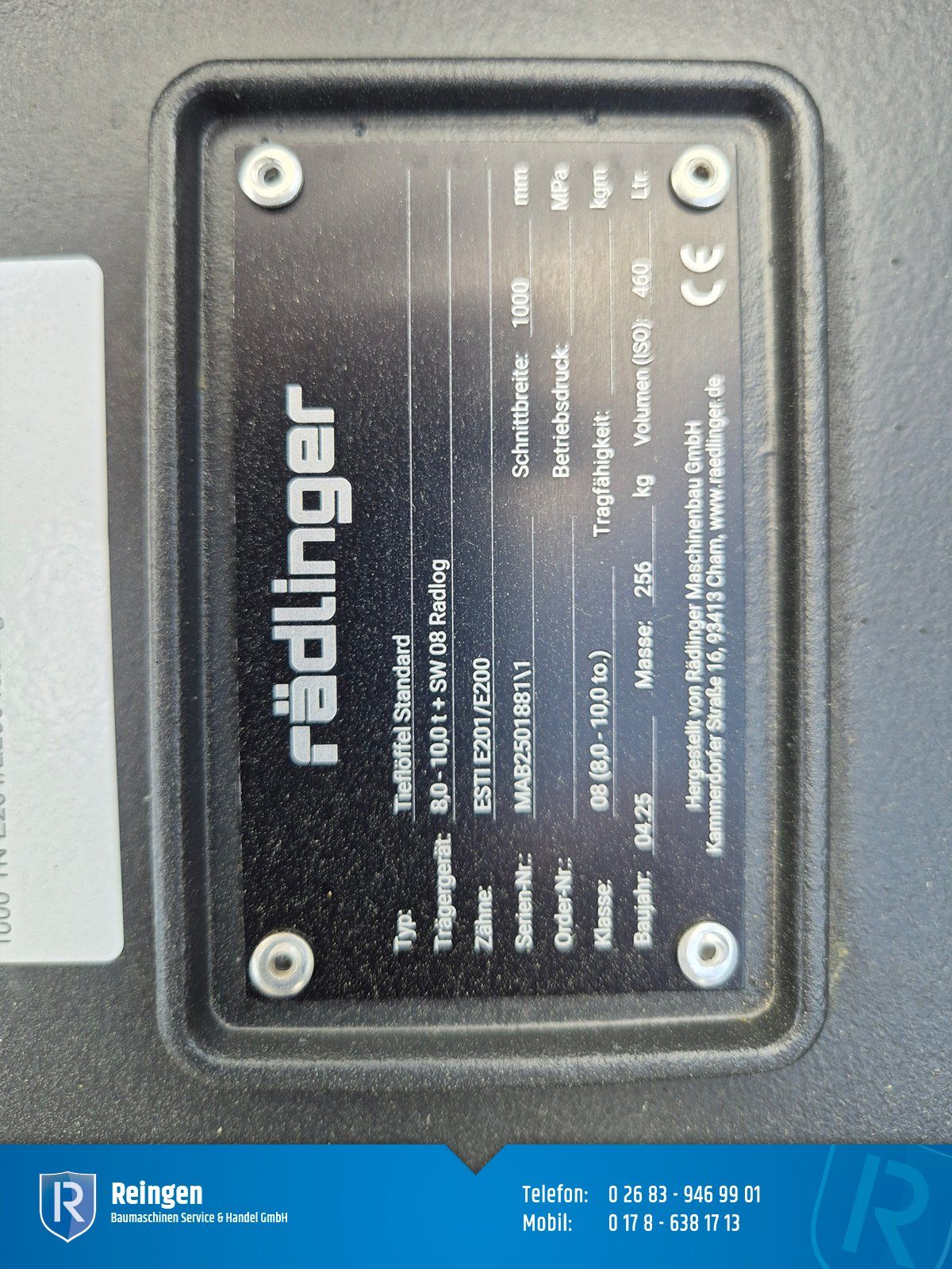 Tieflöffel Rädlinger MS08, Baujahr 2025, 1.000 mm Breite