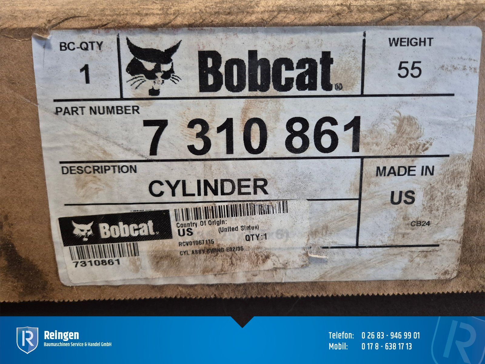 Schwenkzylinder für Bobcat Minibagger E32 und E35, Hydraulik