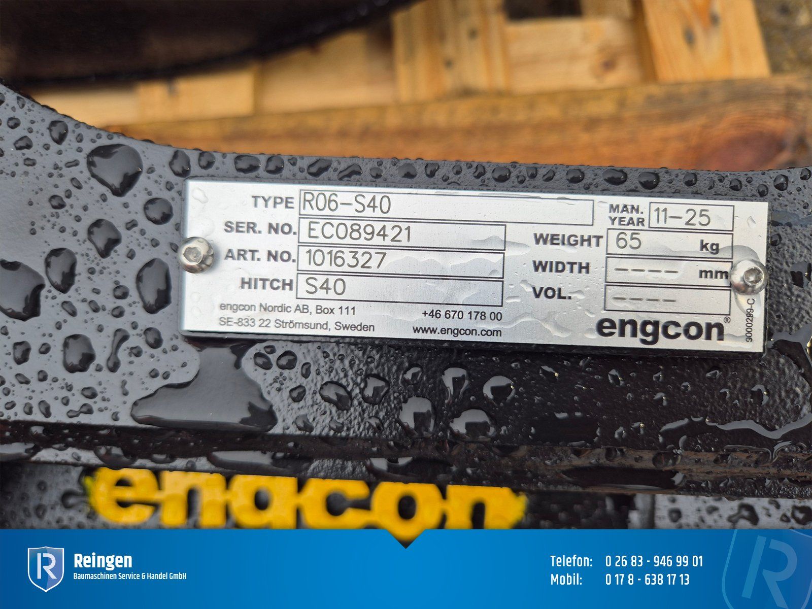 Reißzahn Engcon R06-S40, Baujahr 2025, neu, 65 kg, S40-Aufnahme